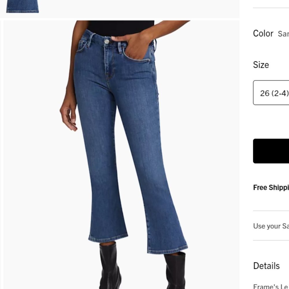 Frame Le Crop Mini Boot-Cut Color Samson - Picture 3 of 8